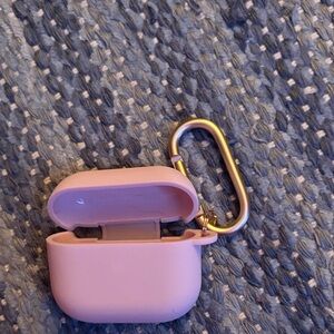 MVMT Pink Headphones Case with Gold Clip generation 4 AirPods compatible
